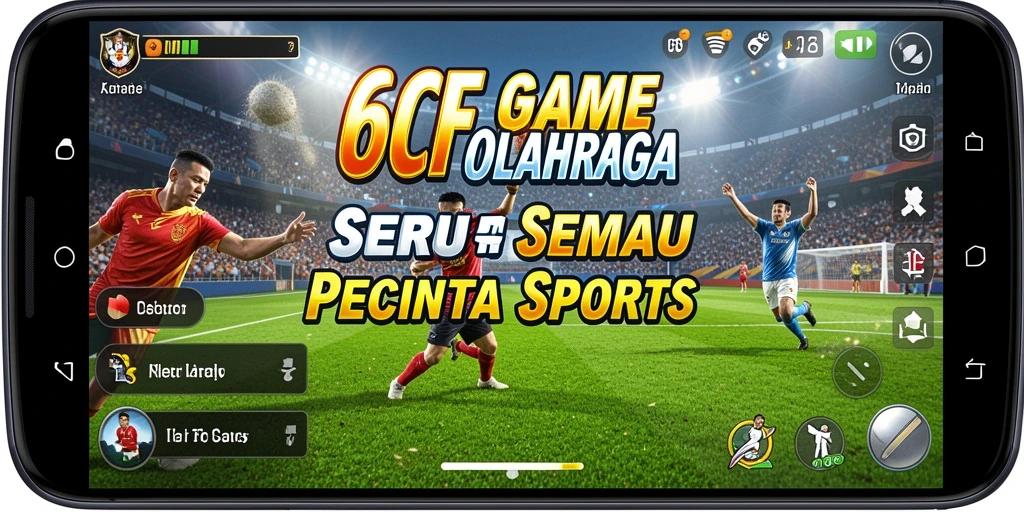 Tangkapan layar utama 6CF menampilkan aksi seru dalam permainan olahraga.