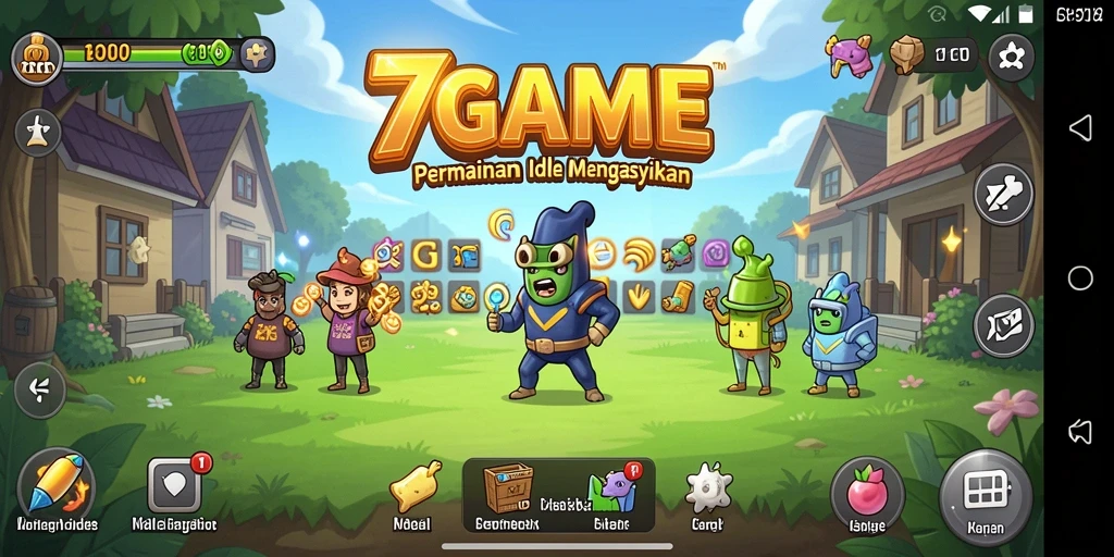 Tampilan gameplay menarik dari 7GAME dengan karakter yang beragam.
