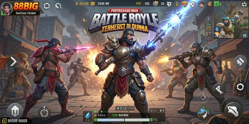 Screenshot gameplay seru 88BIG dalam pertarungan Battle Royale.