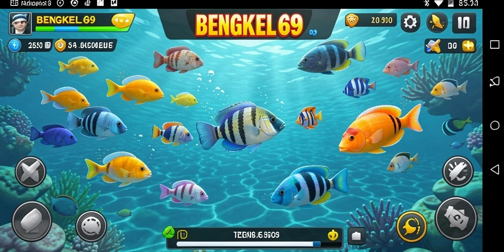 Tampilan gameplay seru Tembak Ikan di BENGKEL69.