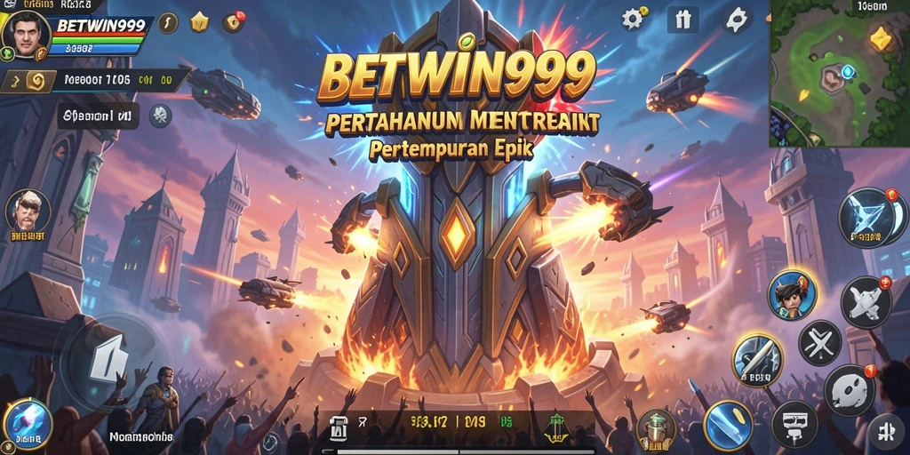 Tangkapan layar BETWIN999 menunjukkan menara dengan grafis menarik dalam pertempuran intens.