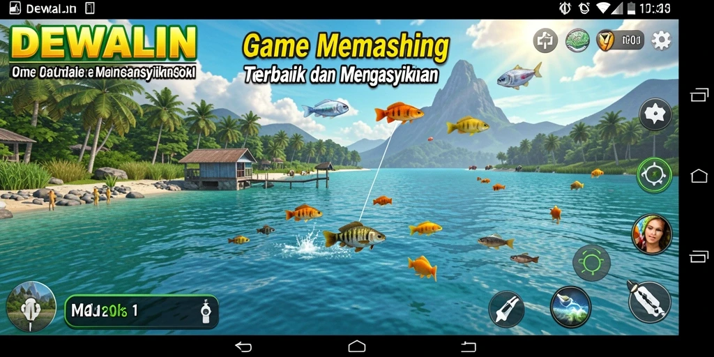 Tampilan gameplay menarik dari DEWALIN saat memancing ikan.