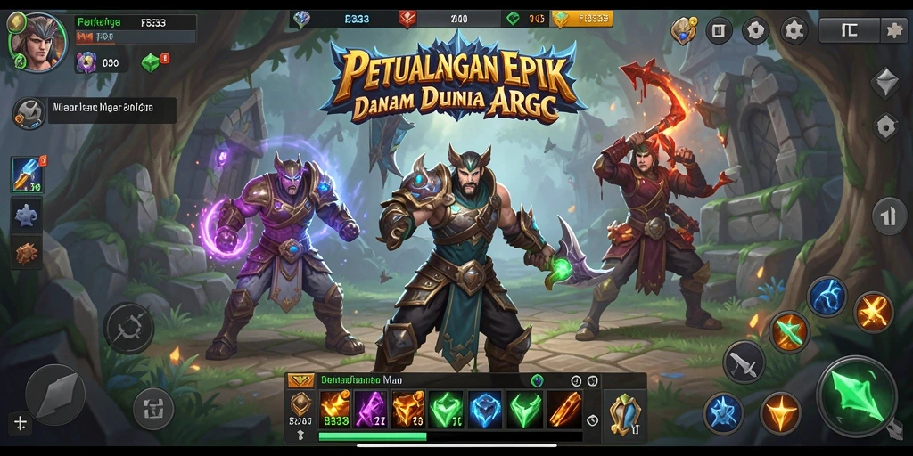 Tampilan gameplay menegangkan dalam petualangan ARPG yang epik.