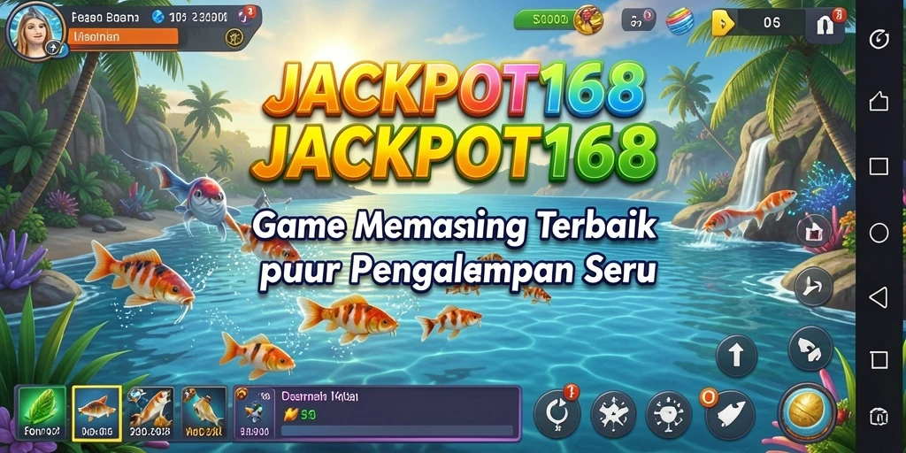 Tampilan gameplay JACKPOT168 dengan aksi memancing yang seru.