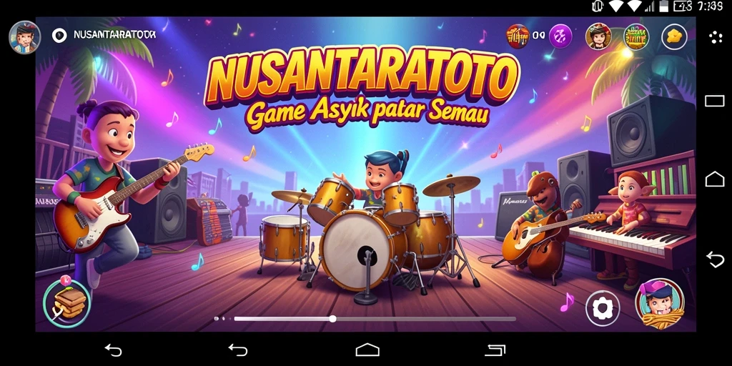 Tampilan gameplay NUSANTARATOTO yang menampilkan aksi musik seru.