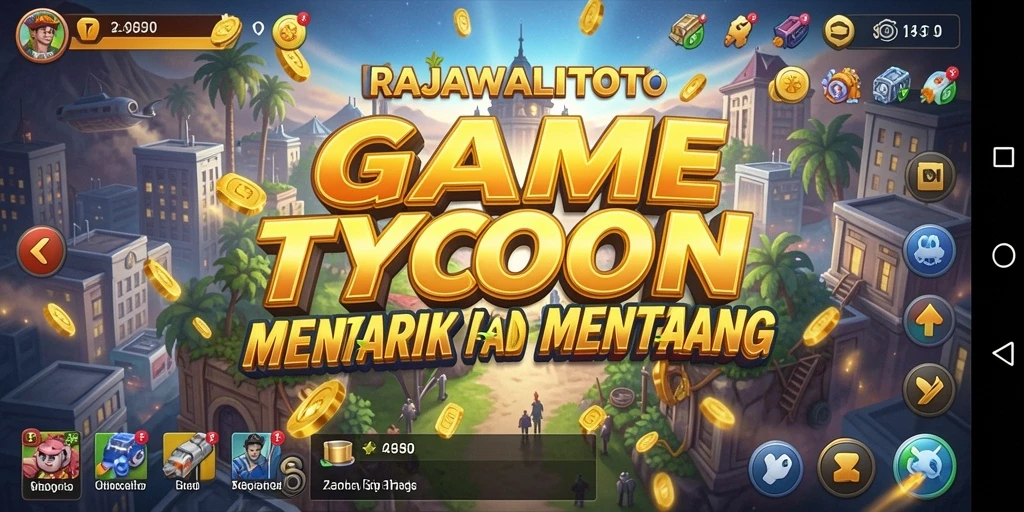 Screenshot gameplay RAJAWALITOTO yang menunjukkan interaksi bisnis yang dinamis.
