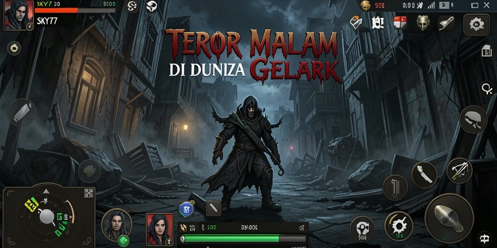 Tangkapan layar utama menampilkan momen menyeramkan gameplay SKY77.