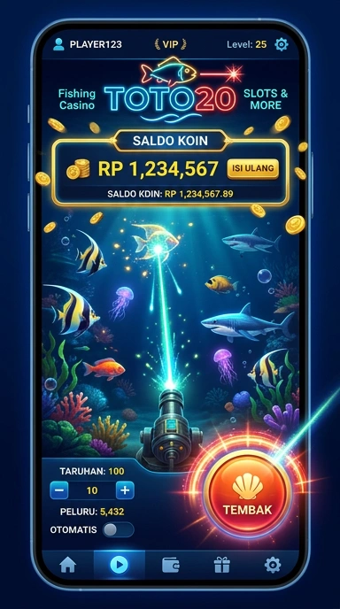 Tampilan antarmuka pengguna aplikasi toto20 yang ramah dan mudah dinavigasi.